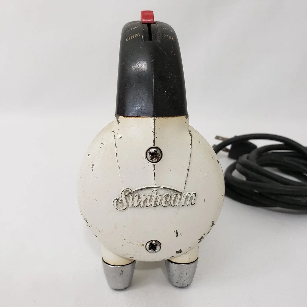 Vintage Sunbeam Mixmaster Junior Hand Mixer Made in USA Rustic Retro Weathered